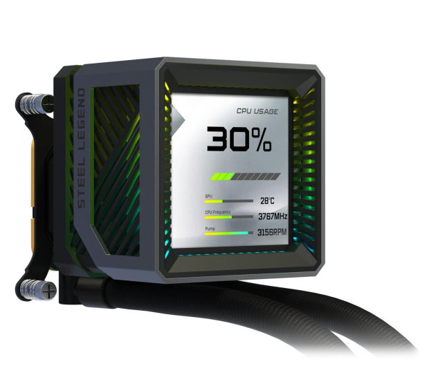 ASRock Steel Legend Dark 360 LCD 3x120mm - 1502278 - zdjęcie 4